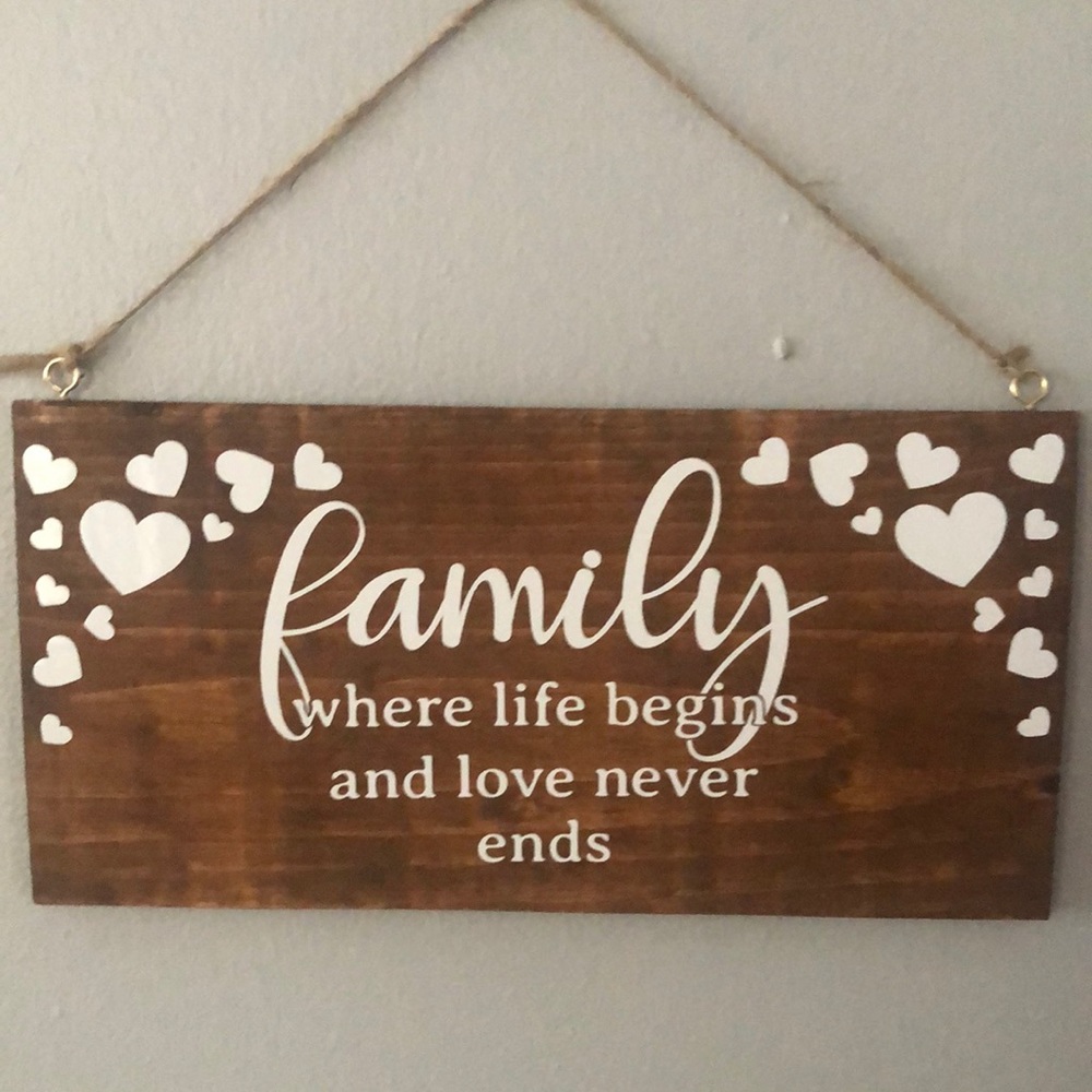 Wooden accent family sign
